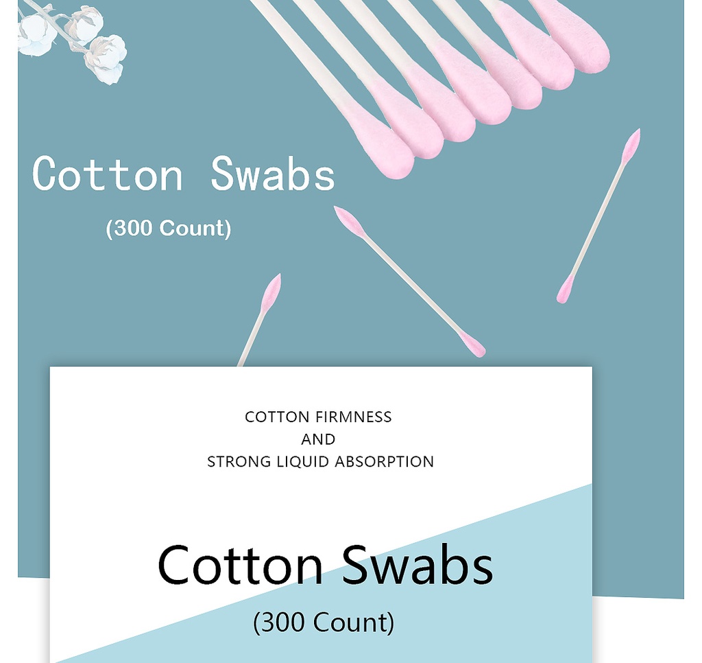 Candy Time Cotton Swabs (300 Count)(Rose)