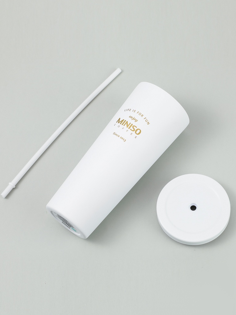 Classic Black White Series Straw Steel Bottle 800m