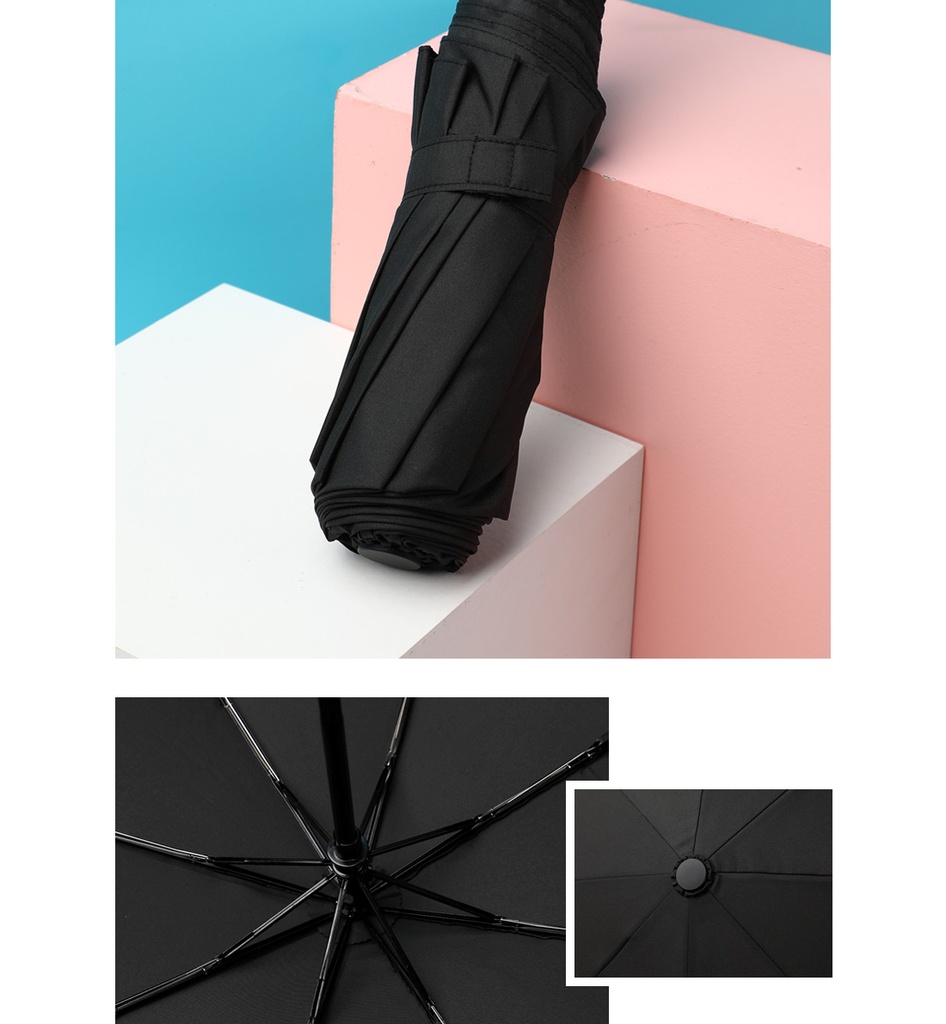 Classic Three fold Automatic Umbrella Black