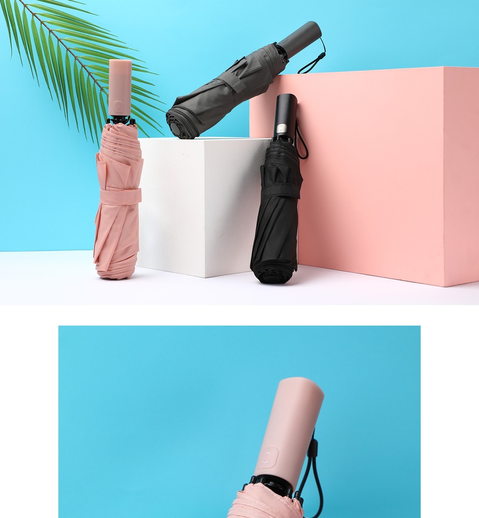 Classic Three fold Automatic Umbrella Pink