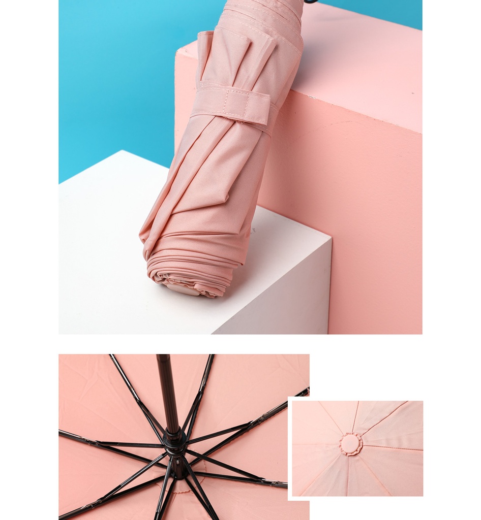 Classic Three fold Automatic Umbrella Pink