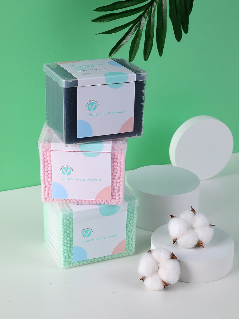 Colored Tip Cotton Swabs 420 Pcs