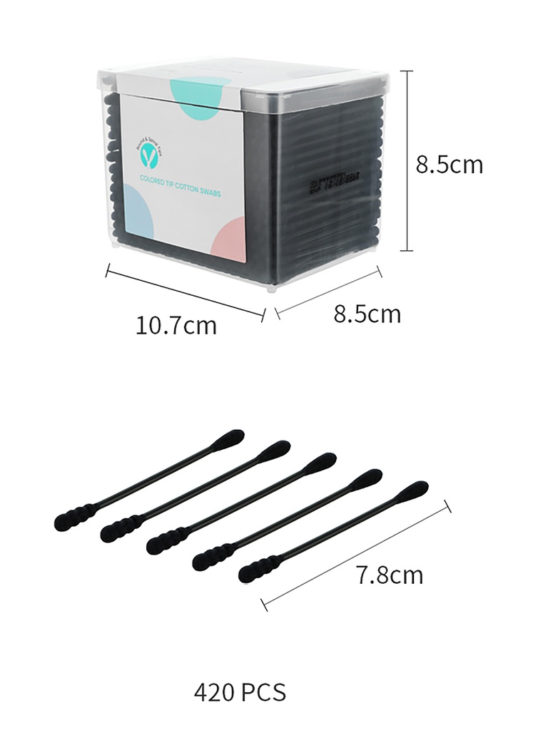 Colored Tip Cotton Swabs 420 Pcs