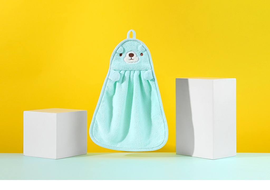 Coral Fleece Bear Hand Towel