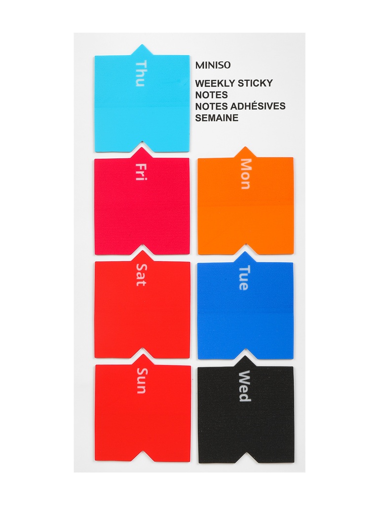 PET Weekly Sticky Notes 7 colors