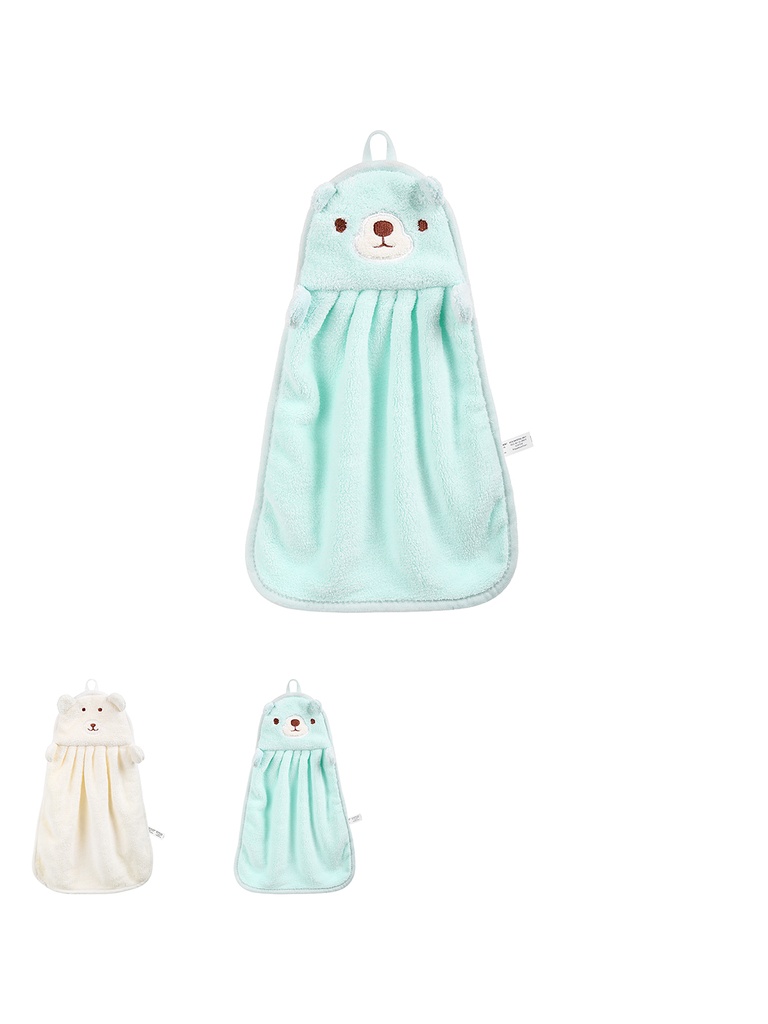 Coral Fleece Bear Hand Towel