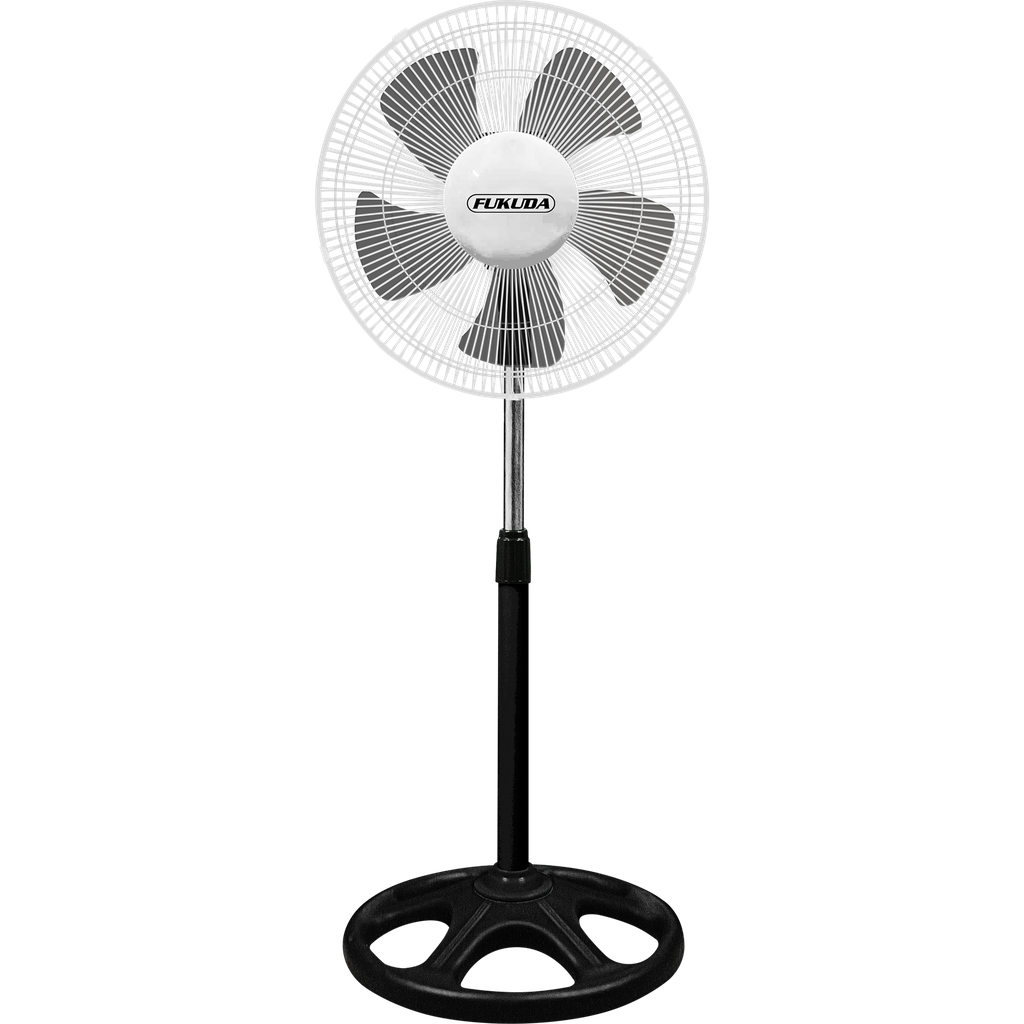 Fukuda 16” Plastic Stand Fan, Round Base, Five Blades