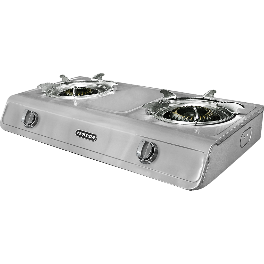 Fukuda Heavy Duty Stainless Double Burner Gas Stove