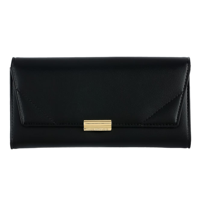 Long Two fold Wallet Black