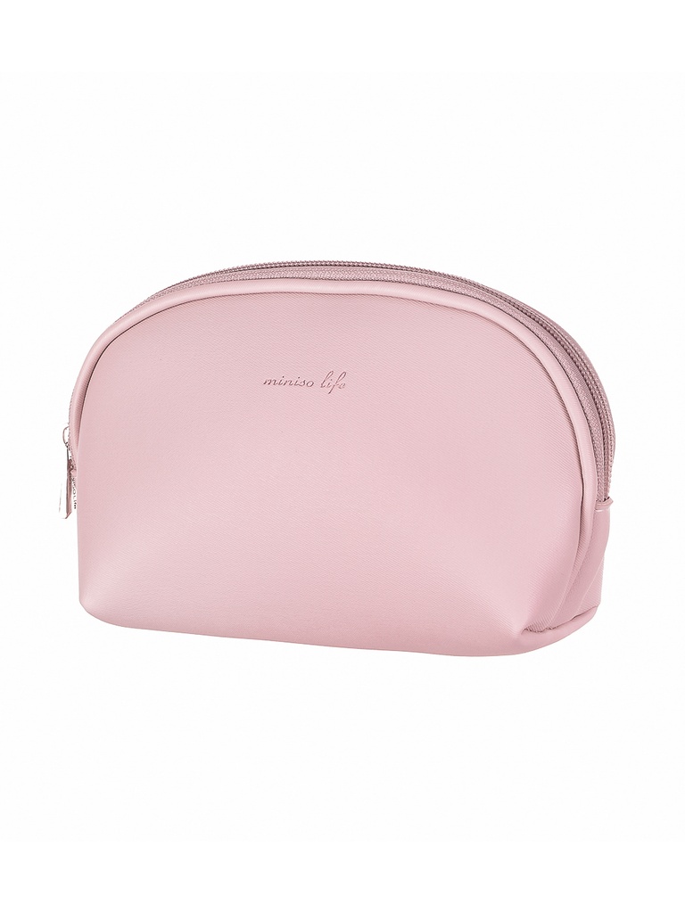 Simple Semicircle Cosmetic Bag Dark Beige