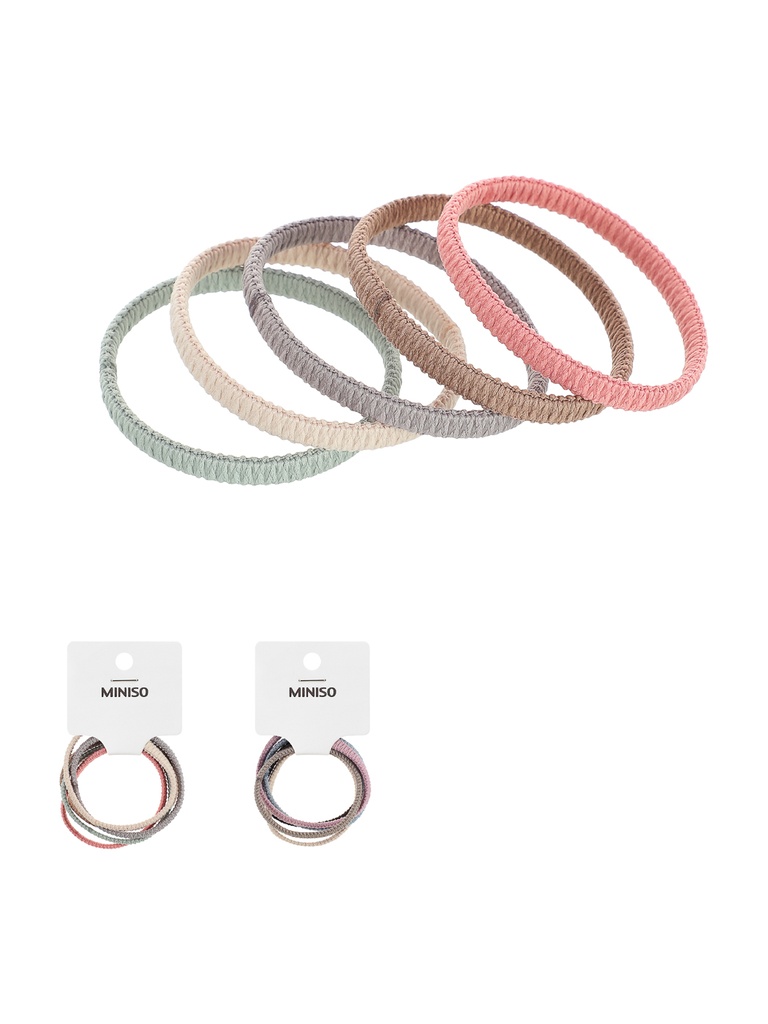Seamless Rubber Band with Folds 5pcs Colored