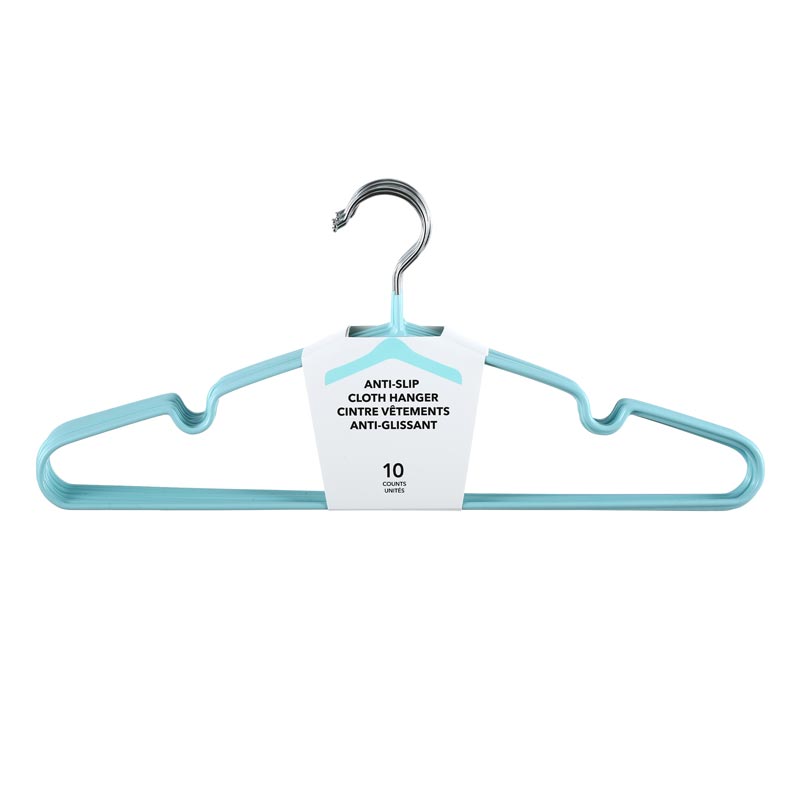 Simple Anti slip Cloth Hanger 10 Counts blue