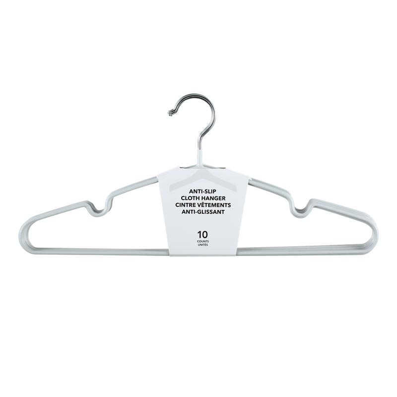 Simple Anti slip Cloth Hanger 10 Counts grey