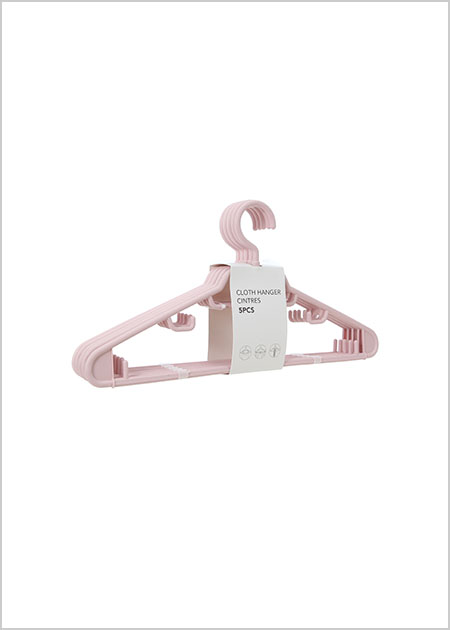 Cloth Hanger 5 Pack Pink