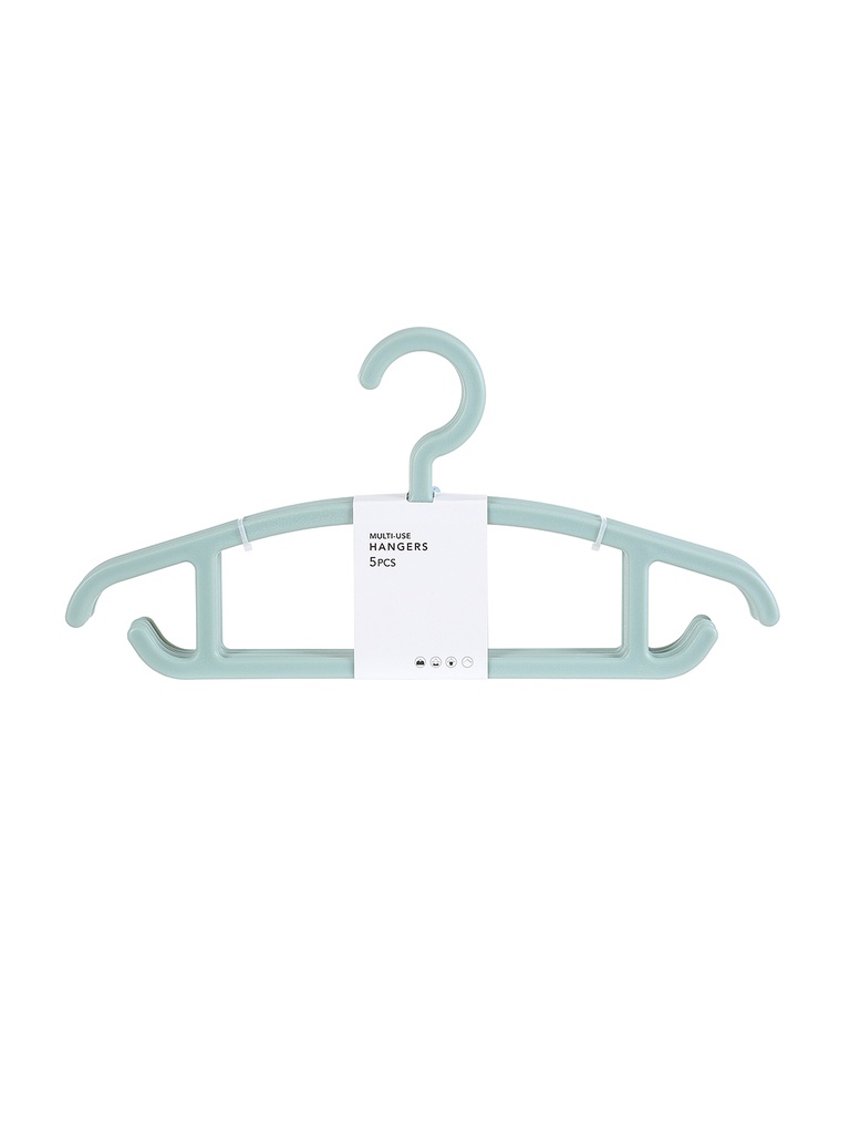 Simple Multipurpose Clothes Hanger 5 Pack Mint Gre