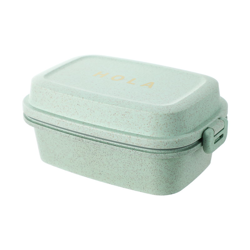 Wheat Straw Bento Box with Double Clips 980ml