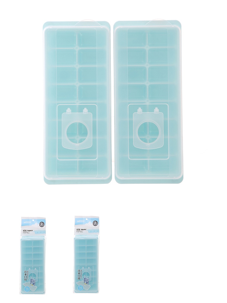 16-Compartment Ice Cube Tray 2 Pack(Blue)