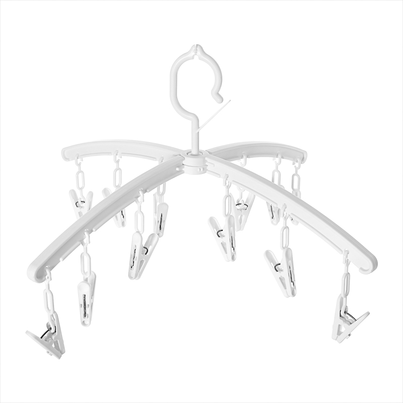 Foldable Clothespin Hanger White