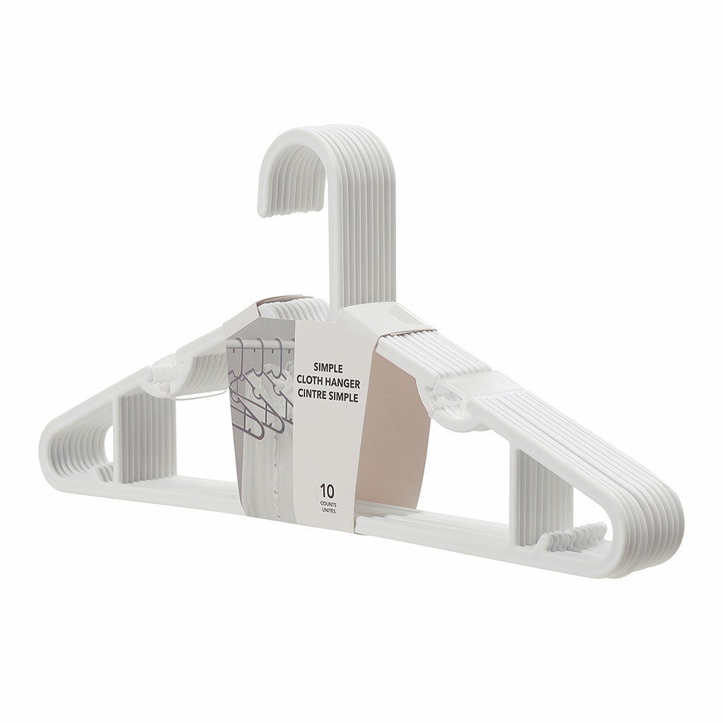 Simple Cloth Hanger 10 Counts White