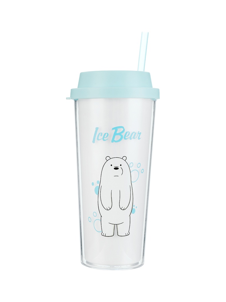 WBB Ice Bear 550ml Double-Layer Straw Bottle