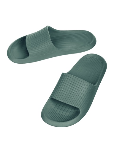 [Men s Striped Soft Sole Bathroom Slippers Olive Gr (Miniso)] Men s Striped Soft Sole Bathroom Slippers Olive Gr