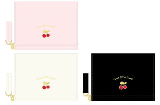 [Cherry Short Three fold Zipper Wallet (Miniso)] Cherry Short Three fold Zipper Wallet
