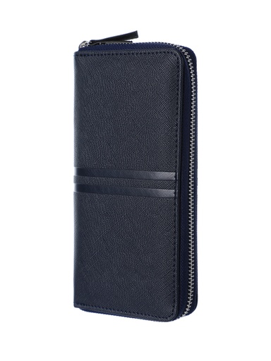 [Men s Long Wallet with Zipper Blue (Miniso)] Men s Long Wallet with Zipper Blue
