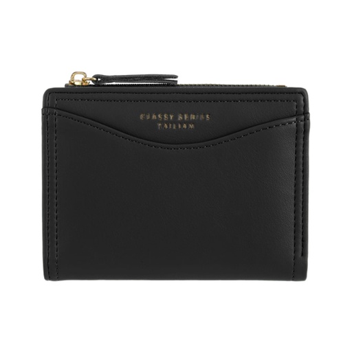 [Leisure Two fold Short Wallet Black (Miniso)] Leisure Two fold Short Wallet Black