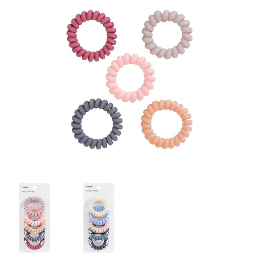 [3 5 Matte Colored Telephone Wire Hair Band 5pcs (Miniso)] 4 5 Matte Colored Telephone Wire Hair Band 5pcs