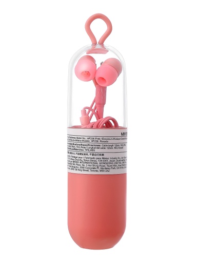 [Colorful Music Earphone Model No HF236 Pink (Miniso)] Colorful Music Earphone Model No HF236 Pink