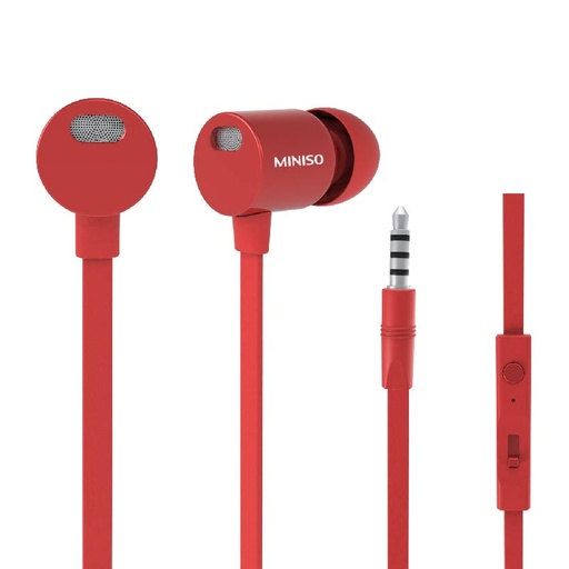 [METALLIC IN EAR HEADPHONES RED (Miniso)] METALLIC IN EAR HEADPHONES RED