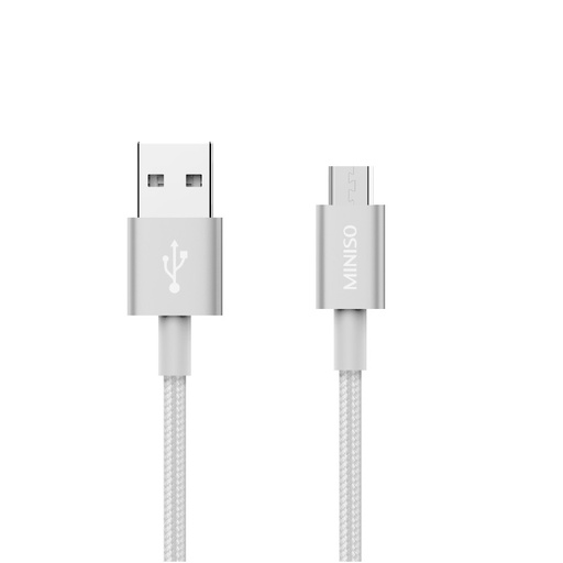 [Micro Data Cable 1M SILVER 2.4A (Miniso)] Micro Data Cable 1M SILVER 2.4A