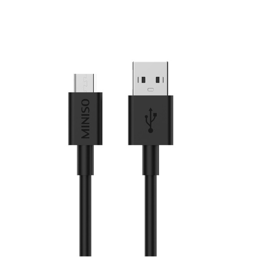 [Micro Data Cable 1M BLACK 2.4A TPE (Miniso)] Micro Data Cable 1M BLACK 2.4A TPE