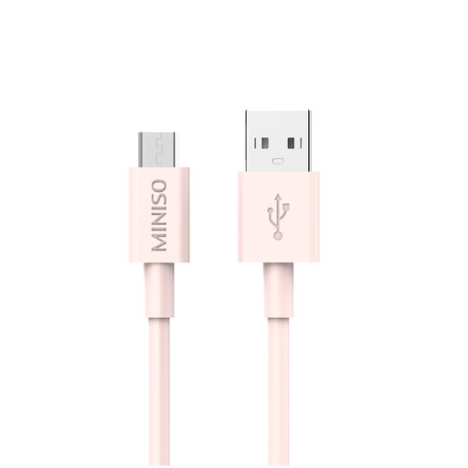 [Micro Data Cable 1M PINK 2.4A TPE (Miniso)] Micro Data Cable 1M PINK 2.4A TPE