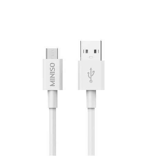 [Micro Data Cable 1M WHITE 2.4A TPE (Miniso)] Micro Data Cable 1M WHITE 2.4A TPE