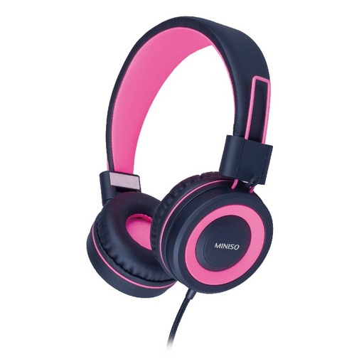 [FOLDABLE HEAD PHONE PINK BLACK (Miniso)] FOLDABLE HEAD PHONE PINK BLACK