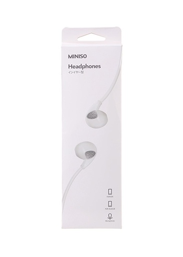 [Classic In ear Headphones White (Miniso)] Classic In ear Headphones White