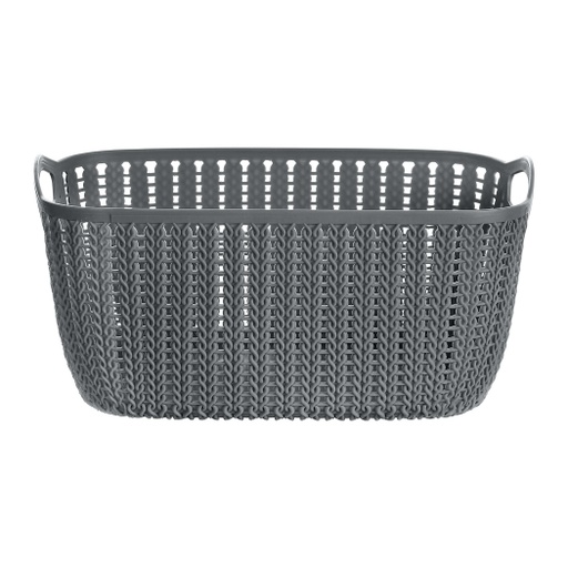 [Small Plaited Rectangular Storage Bucket Dark Grey (Moveforward)] Small Plaited Rectangular Storage Bucket Dark Grey