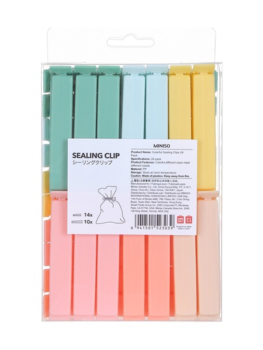 [Colorful Sealing Clips 24 Pack (Miniso)] Colorful Sealing Clips 24 Pack