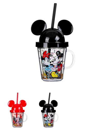 [MMC MICKEY Straw Mug with Lid 280ml (Miniso)] MMC MICKEY Straw Mug with Lid 280ml