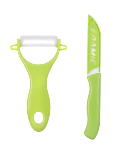 [HOUSEHOLD CERAMIC KNIFE AND PEELER SET GREEN (Miniso)] HOUSEHOLD CERAMIC KNIFE AND PEELER SET GREEN