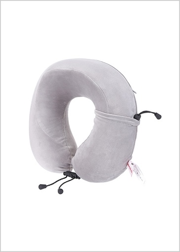 [Foldable U Shaped Neck Pillow Dark Grey (Miniso)] Foldable U Shaped Neck Pillow Dark Grey