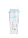 WBB Ice Bear 550ml Double-Layer Straw Bottle