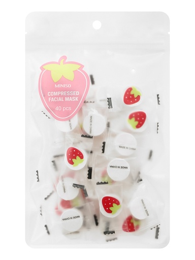 [Compressed Facial Mask Strawberry (Miniso)] Compressed Facial Mask Strawberry