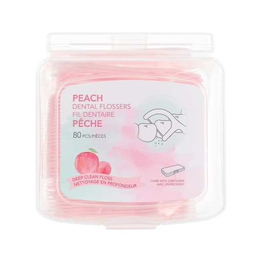 [Macromolecule Smooth Dental Flossers Peach 80 pcs (Miniso)] Macromolecule Smooth Dental Flossers Peach 80 pcs