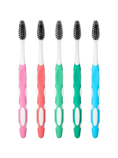 [Gum Care Binchotan Toothbrushes 5 pcs (Miniso)] Gum Care Binchotan Toothbrushes 5 pcs